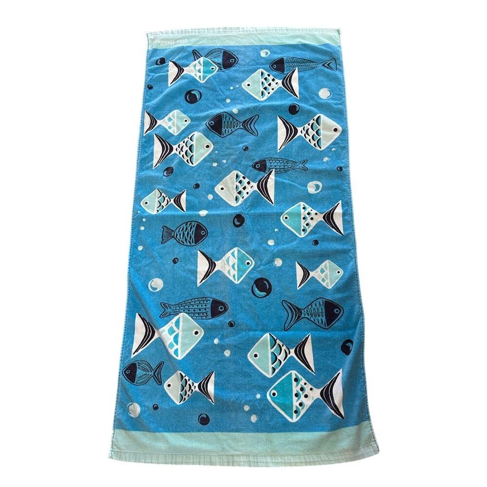 Vera Bradley “Go Fish Blue” Beach Towel – 100% Cotton – 33” x 66”